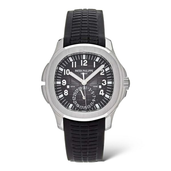 Patek Philippe Aquanaut 40mm Travel Time 5164A Black Dial Black Tropical Straps