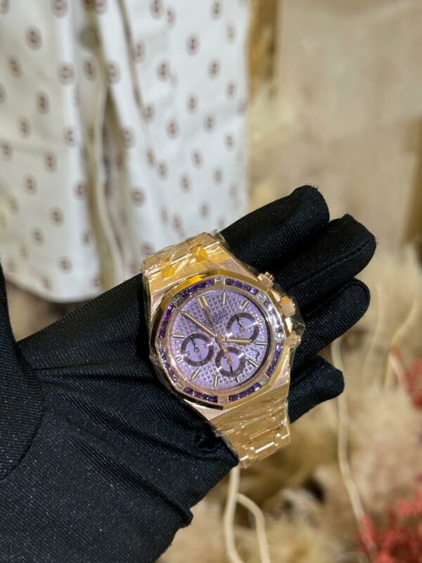 Audemars Piguet Royal Oak 38mm Selfwinding 26319OR.AY.1256OR.01 Rose Gold Amethysts Set Bezel Amethyst Dial - Image 2
