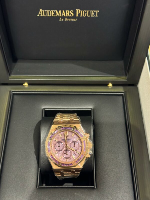 Audemars Piguet Royal Oak 38mm Selfwinding 26319OR.AY.1256OR.01 Rose Gold Amethysts Set Bezel Amethyst Dial - Image 3