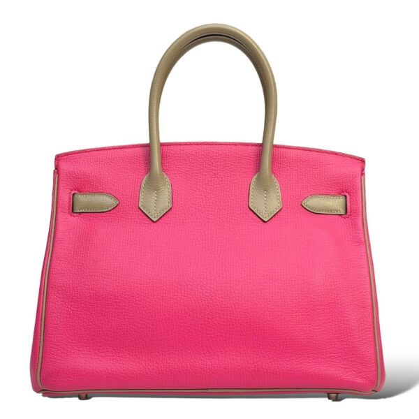 Hermes Birkin 30 Rose Azalee, Gris Mouette Chevre PHW - Image 4
