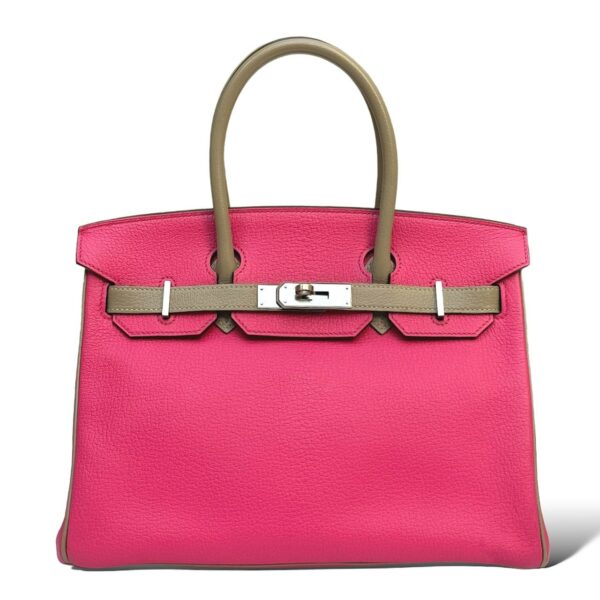 Hermes Birkin 30 Rose Azalee, Gris Mouette Chevre PHW
