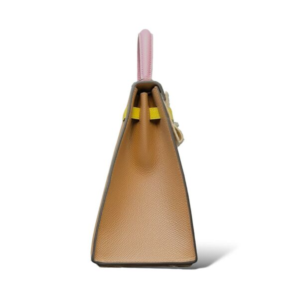 Hermes Kelly 25 Chai/Lime/Mauve Sylvestre Epsom PHW - Image 3