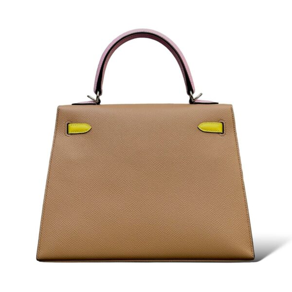 Hermes Kelly 25 Chai/Lime/Mauve Sylvestre Epsom PHW - Image 4