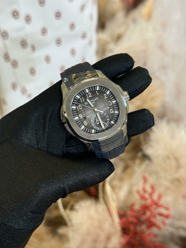 Patek Philippe Aquanaut 40mm Travel Time 5164A Black Dial Black Tropical Straps - Image 2