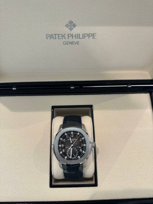 Patek Philippe Aquanaut 40mm Travel Time 5164A Black Dial Black Tropical Straps - Image 3