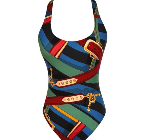 Hermes Christina Bleu Azur Swimsuit Size 38