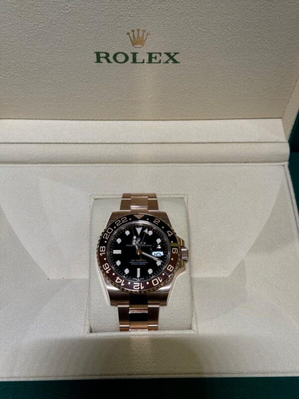 Rolex GMT Master II 40mm 126715CHNR Everose Gold Oyster Bracelet Black Dial - Image 3