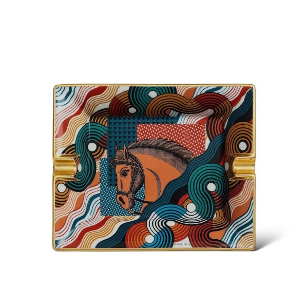 Hermes Cheval Vague Carmin / Terracotta Ashtray