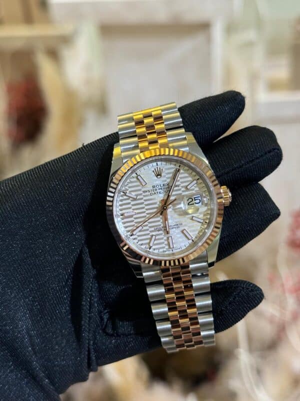 Rolex Perpertual Datejust 36mm 126231 Motif Grey Dial Oystersteel and Rose Gold - Image 2