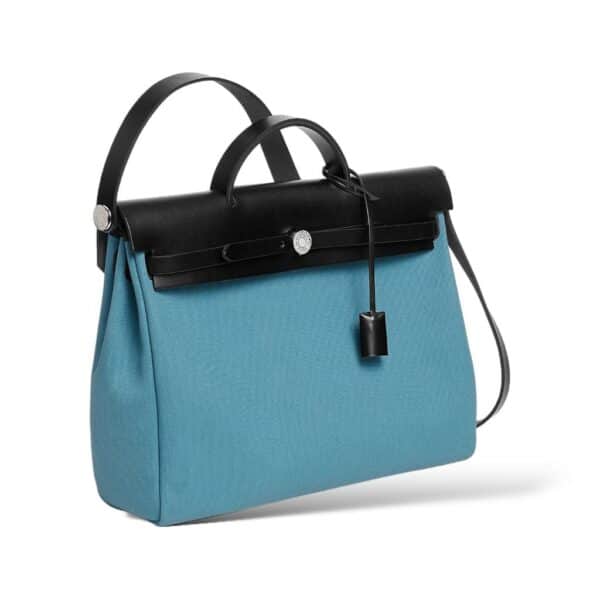 Hermes Herbag Messenger 39 New Bleu Jean / Noir PHW - Image 2