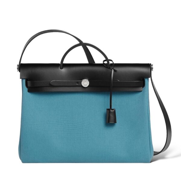 Hermes Herbag Messenger 39 New Bleu Jean / Noir PHW