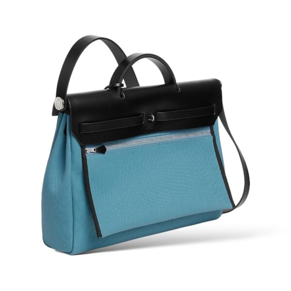 Hermes Herbag Messenger 39 New Bleu Jean / Noir PHW - Image 4
