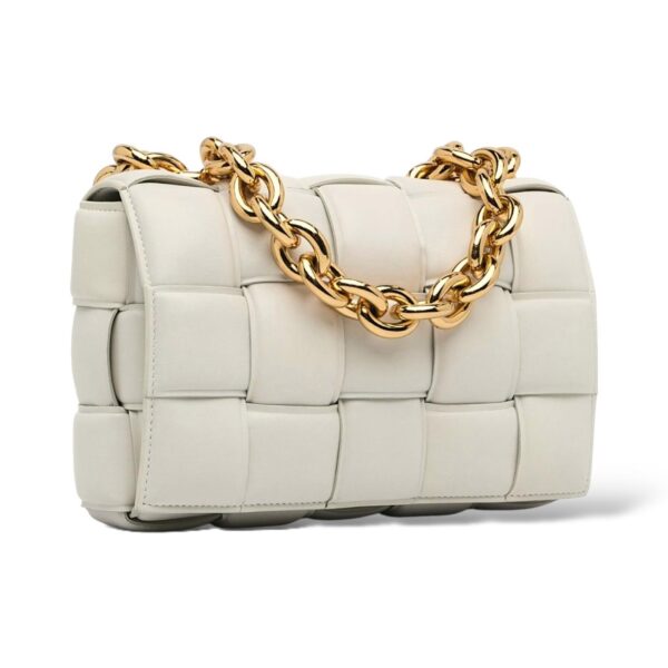Bottega Veneta Chalk Padded Leather Chain Cassette Shoulder Bag - Image 3