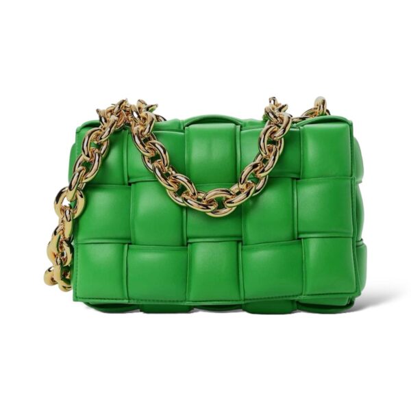 Bottega Veneta Green Padded Leather Chain Cassette Shoulder Bag