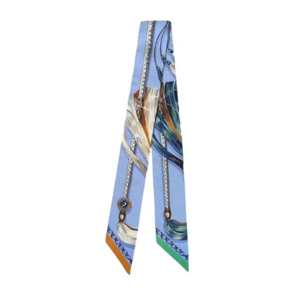 Hermes Twilly Cavalcades Bleu Ciel, Creme, Vert