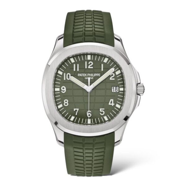 Patek Philippe Aquanaut 42.2mm 5168G-010 Khaki Green Dial White Gold Case Rubber Khaki Straps