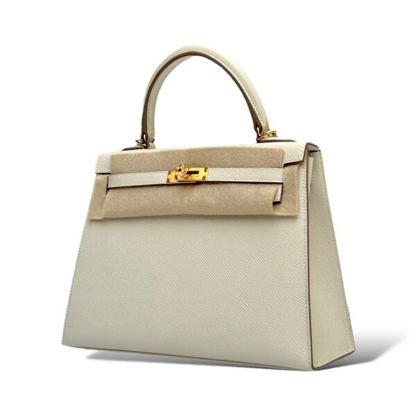 Hermes Kelly 25 Craie Epsom GHW - Image 5