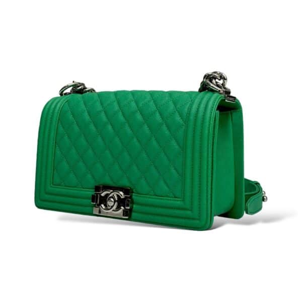 Chanel Caviar Green Quilted Medium Boy Flap Bag - Image 4