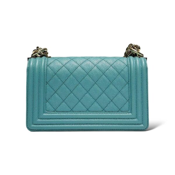 Chanel Caviar Tiffany Blue Quilted Small Boy Flap Bag - Image 3