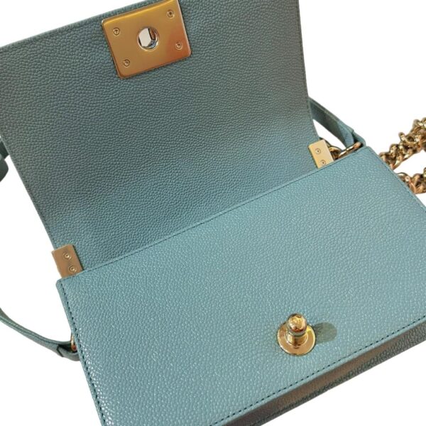 Chanel Caviar Tiffany Blue Quilted Small Boy Flap Bag - Image 7