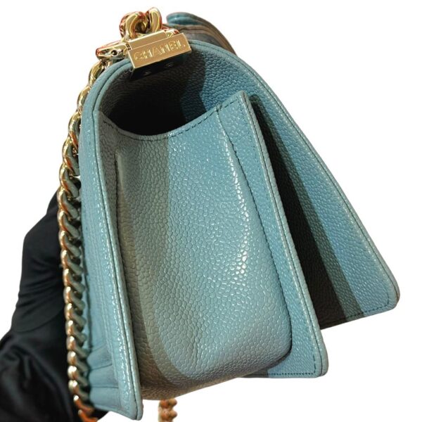 Chanel Caviar Tiffany Blue Quilted Small Boy Flap Bag - Image 10