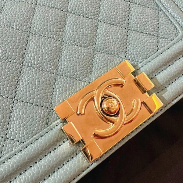 Chanel Caviar Tiffany Blue Quilted Small Boy Flap Bag - Image 6