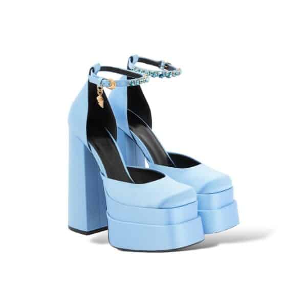 Versace Medusa Aevitas 38.5 EU Satin Platform Pumps