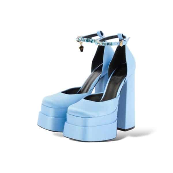 Versace Medusa Aevitas 38.5 EU Satin Platform Pumps - Image 3