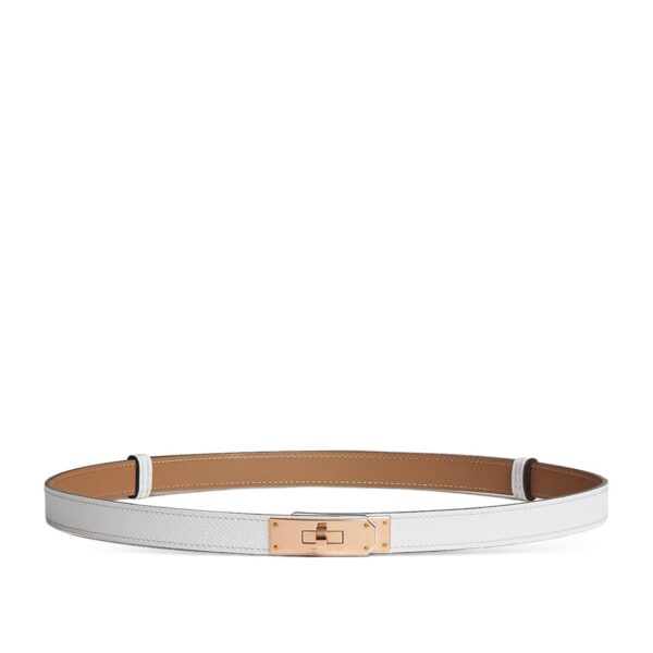 Hermes Kelly Belt White RGHW