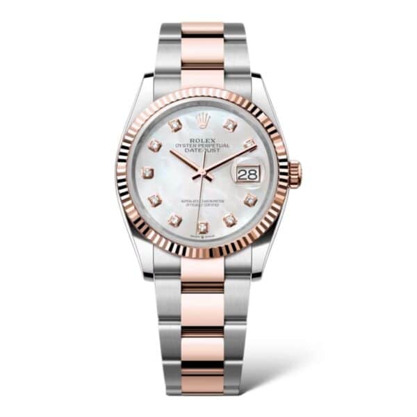 Rolex Datejust 36mm 126231 Oystersteel and Everose Gold Mother-of-Pearl Dial Diamond-Set Dial