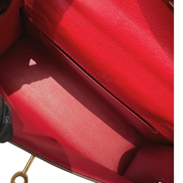 Hermes Kelly Pochette Rouge Vif Ostrich GHW - Image 9