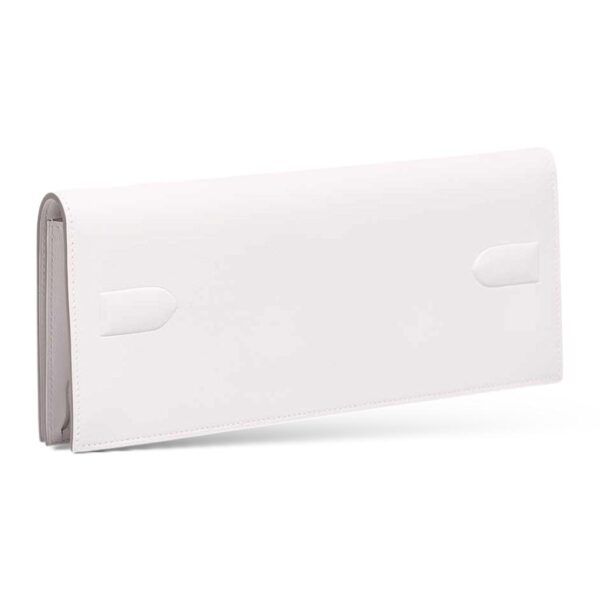 Hermes Kelly Shadow New White Swift Clutch - Image 3