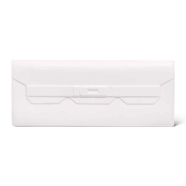Hermes Kelly Shadow New White Swift Clutch