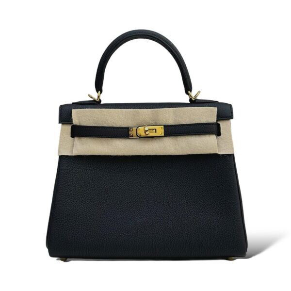 Hermes Kelly 25 Black Togo GHW