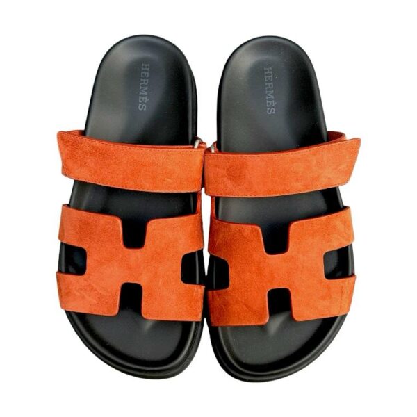 Hermes Chypre 38.5 EU Orange Canyon Suede