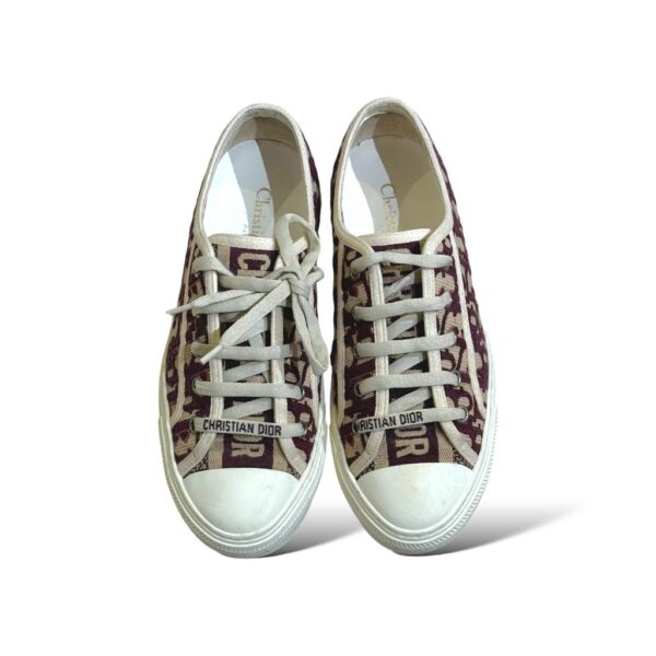 Dior Canvas Oblique 36.5 EU Walk'N'Dior Low Top Sneakers Deep Amaranth - Image 2