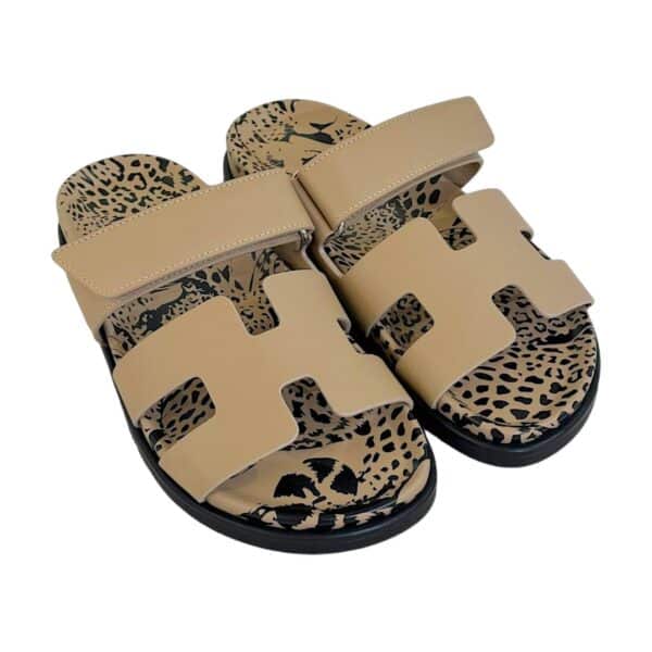 Hermès Chypre 38 EU Beige Argile Printed Sole - Image 2
