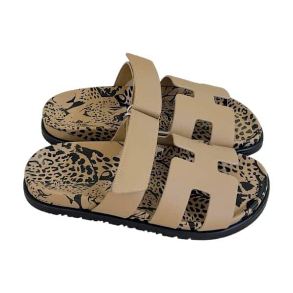 Hermès Chypre 38 EU Beige Argile Printed Sole - Image 3