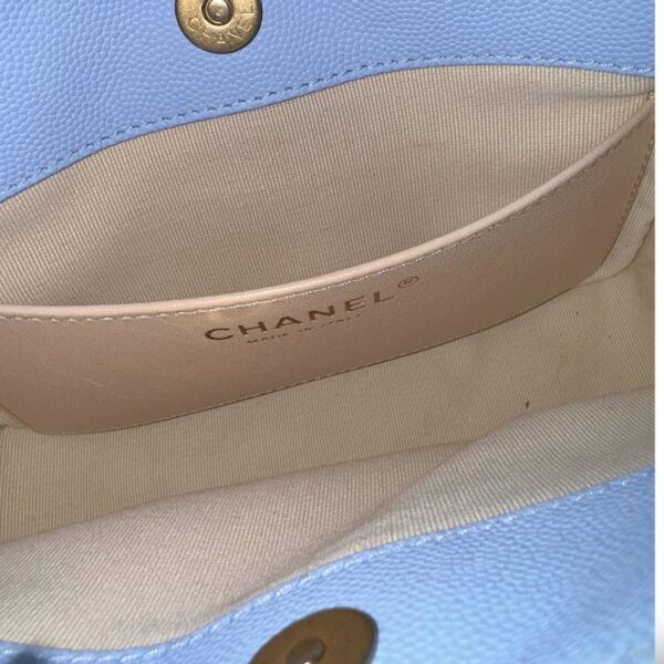 Chanel Caviar Quilted Small Wavy CC Hobo Light Blue Bag - Image 5