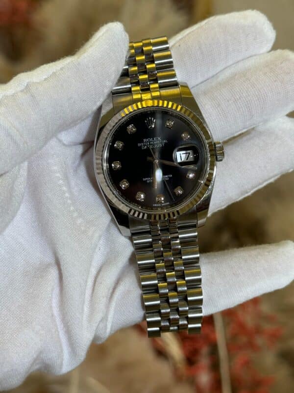 Rolex Datejust 36mm 116234 Steel and White Gold Black Diamonds Dial - Image 5
