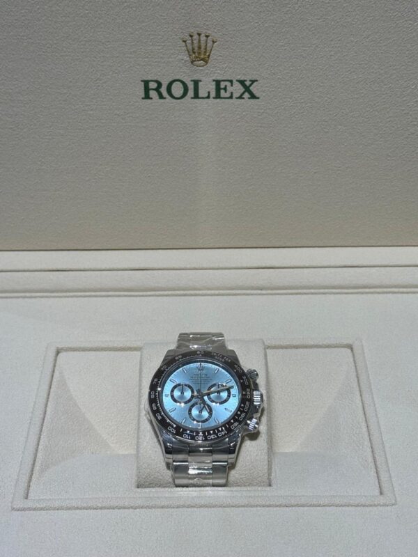 Rolex Cosmograph Daytona 40mm 126506 Ice Blue Dial Chestnut Brown Bezel Oyster Platinum Bracelet - Image 4
