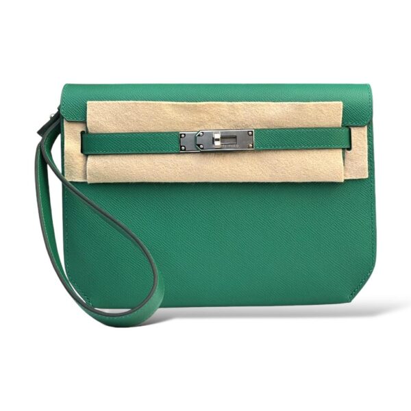 Hermes Kelly Depeche Vert Vertigo Epsom PHW