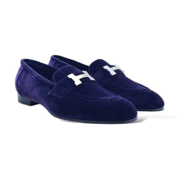 Hermes Paris 36.5 EU Violet Foncé Velvet Loafers