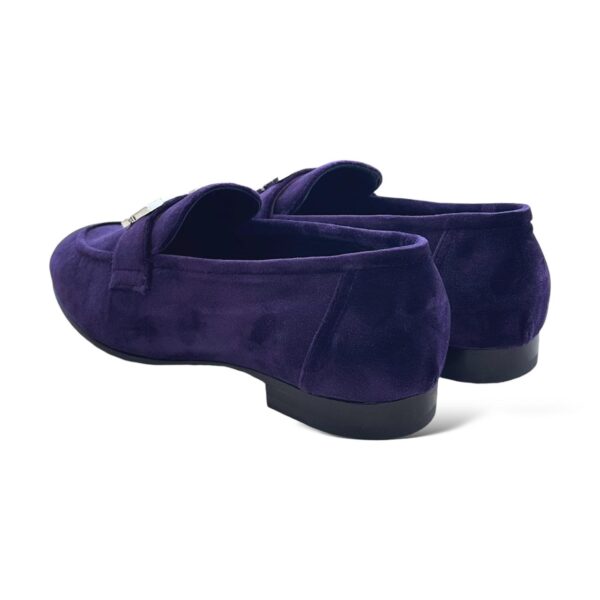 Hermes Paris 36.5 EU Violet Foncé Velvet Loafers - Image 3