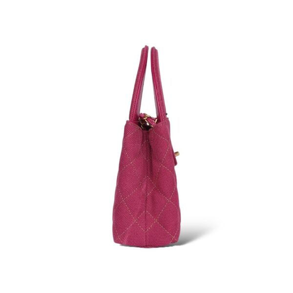 CHANEL Small Kelly Shopper Pink Washed Denim Bag - Image 3