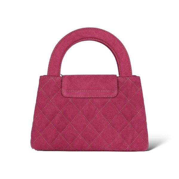 CHANEL Small Kelly Shopper Pink Washed Denim Bag - Image 4