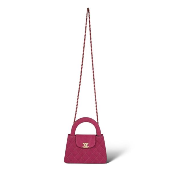 CHANEL Small Kelly Shopper Pink Washed Denim Bag - Image 7
