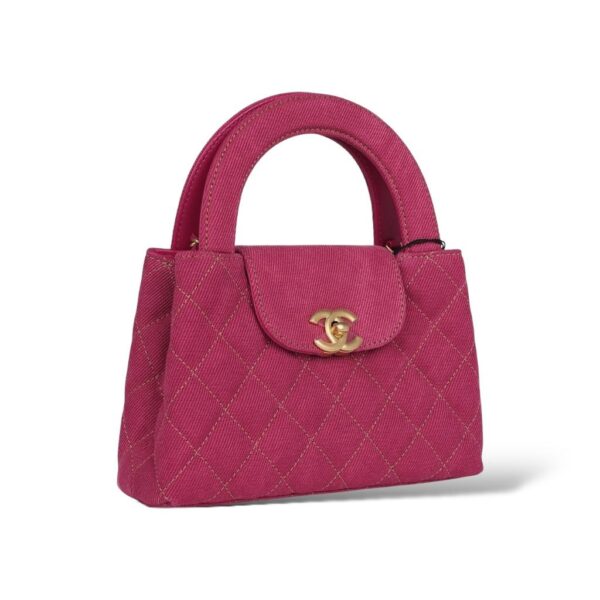 CHANEL Small Kelly Shopper Pink Washed Denim Bag - Image 2