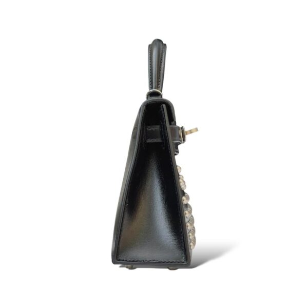 Hermes Kelly Mini Cloute Black Box Leather PHW - Image 3