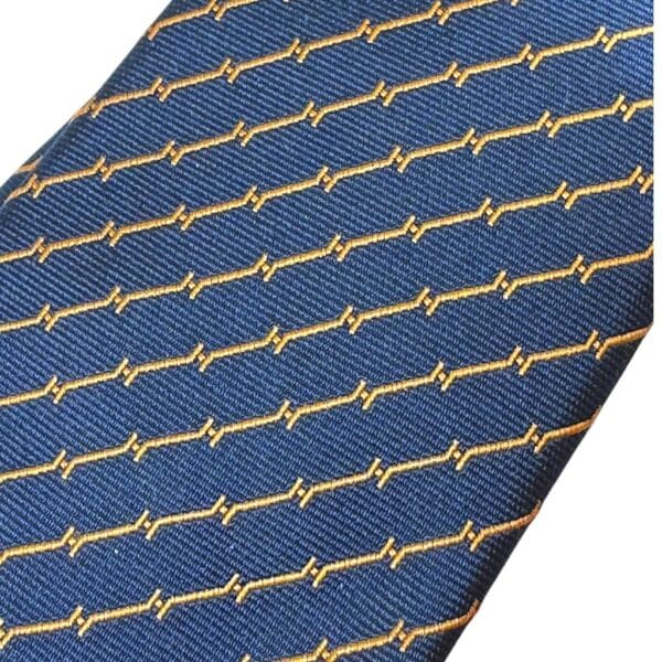 Hermes H Navy Bleu Tie 7cm - Image 3